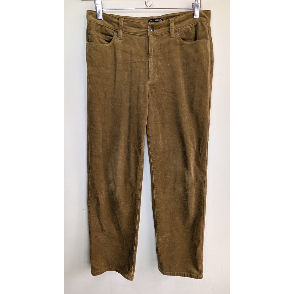 EILEEN FISHER Organic Cotton Stretch Corduroy Pants‎ Womens 8 Brown 5-Pocket